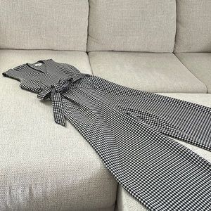 Calvin Klein Size 2 Black and White Gingham print jumpsuit